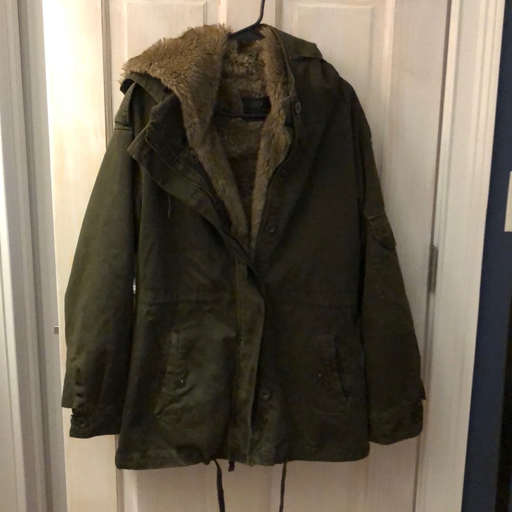 Zara Army Green Utility Coat